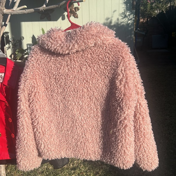 Lauren Conrad pink shag winter jacket, Large - Picture 2 of 6